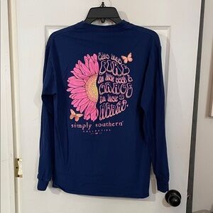 Simply Southern Navy Long Sleeve Tee "She has fire in her soul...". Size M